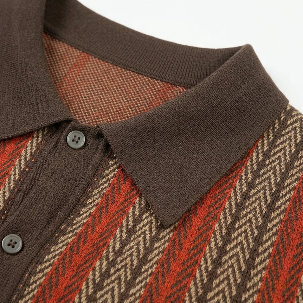 Polo en maille homme — rayures verticales — style décontracté resort