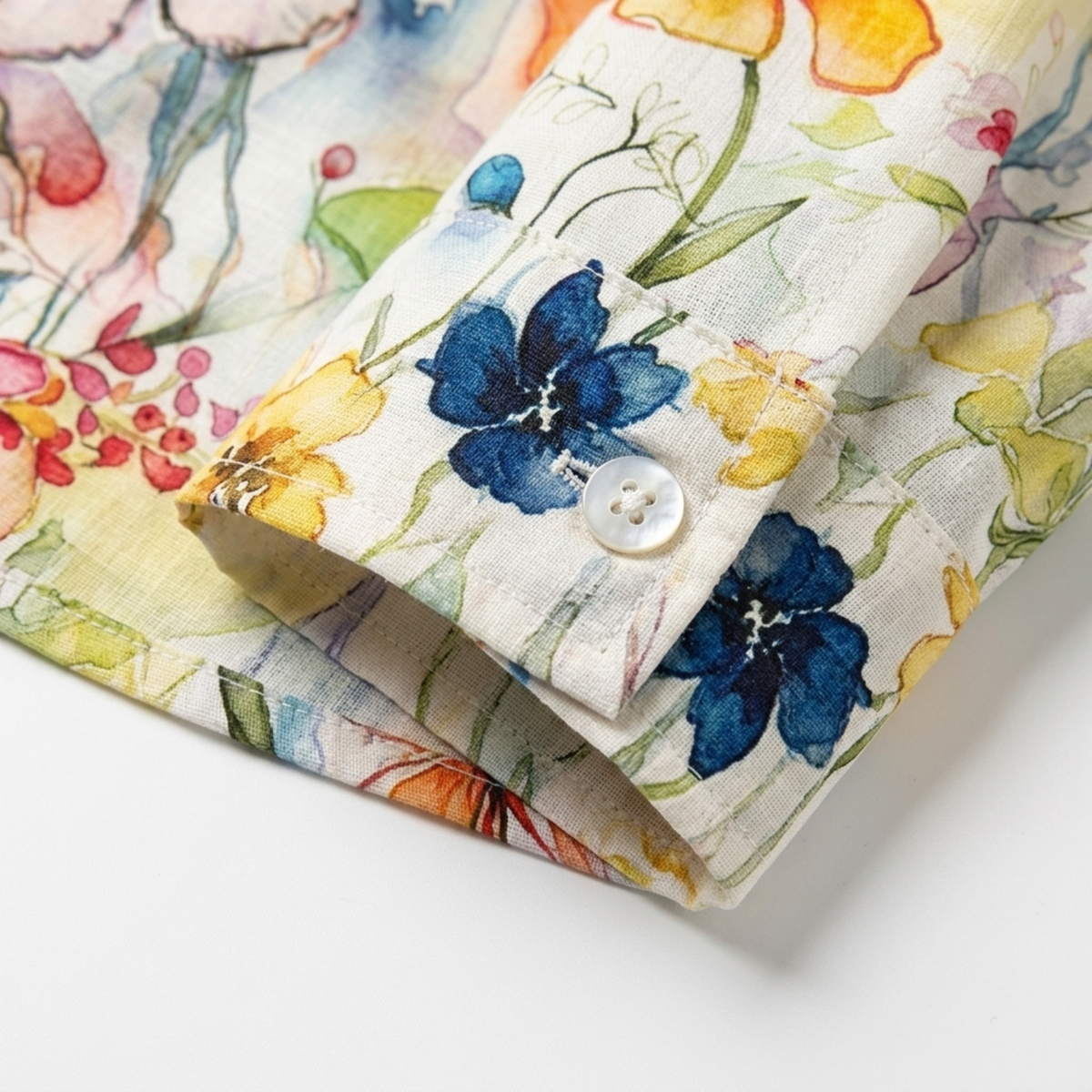 Blouse grande taille imprimé floral à manches longues pour femme