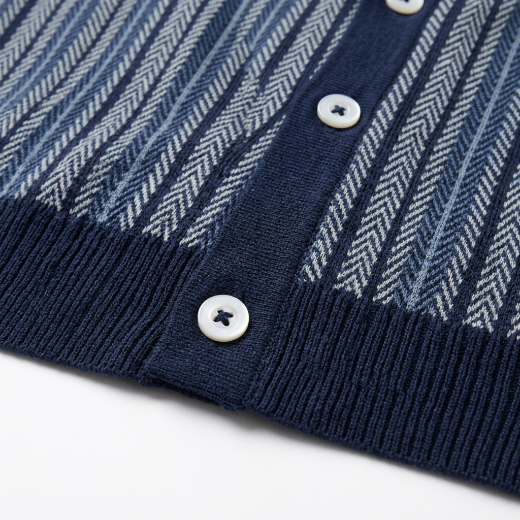 Chemisette en tricot coton — style polo boutonné — semi-formel
