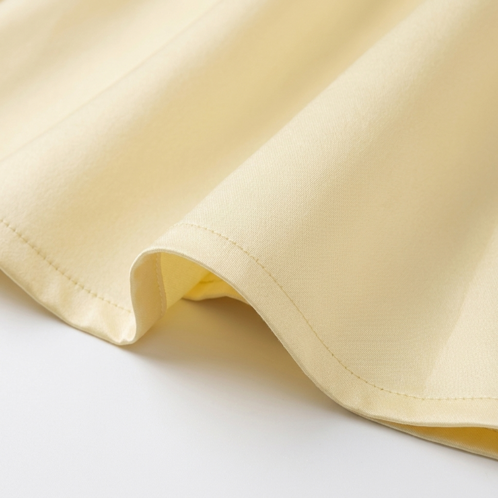 Robe de jour mi-longue — coton extensible et jupe ample à poches