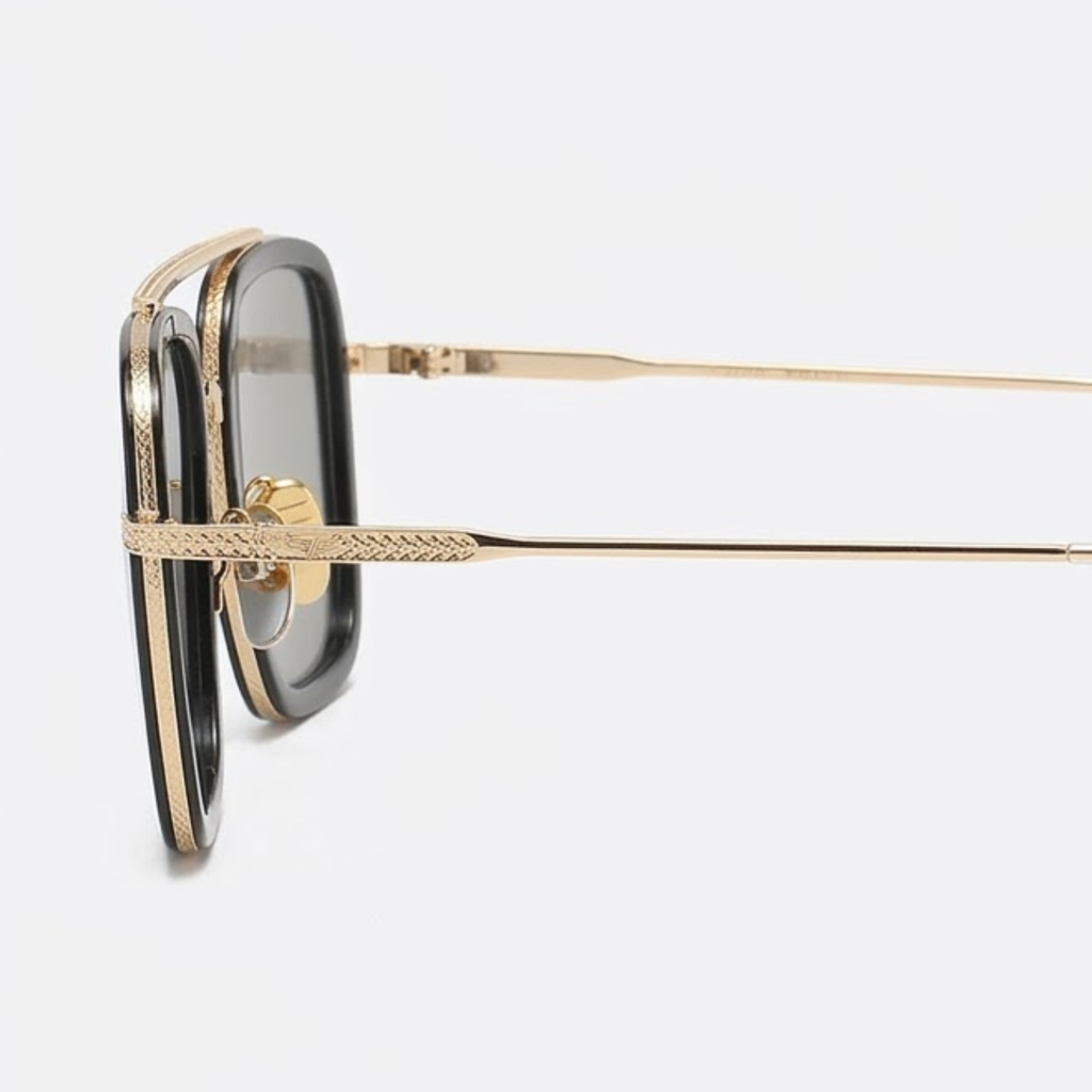 Lunettes aviateur carrées avec monture légère et verres de protection UV