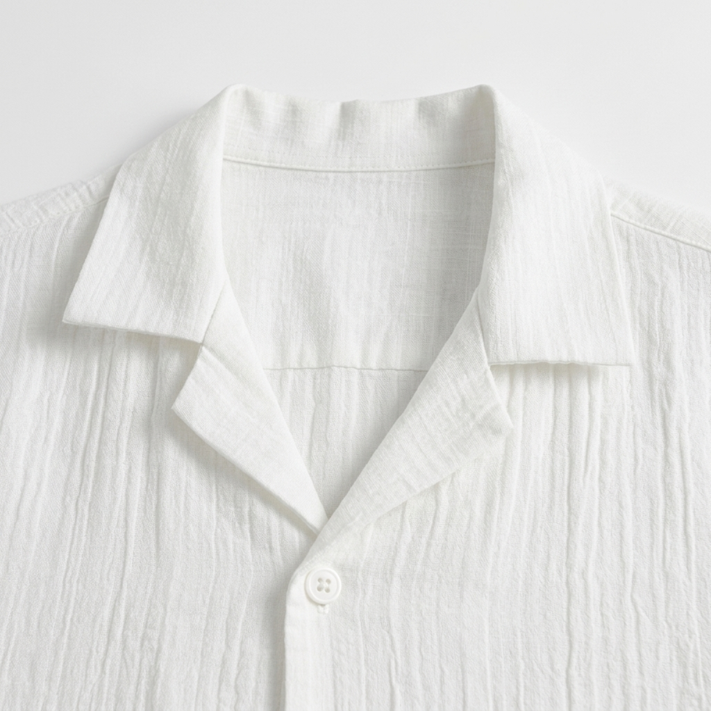 Ensemble en lin homme — chemise manches courtes et short — été et plage