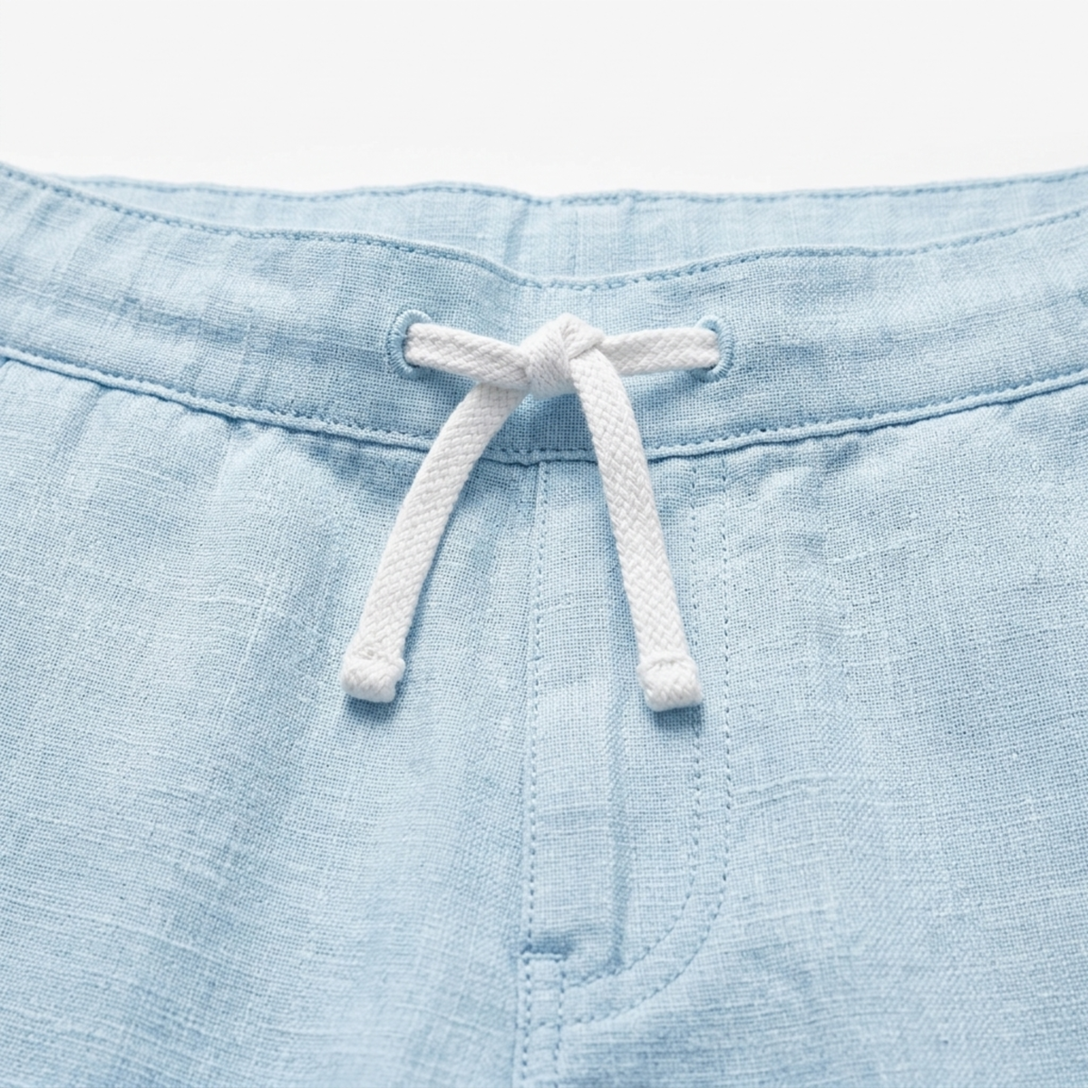 Pantalon coupe droite homme — taille élastique avec cordon — plage et été