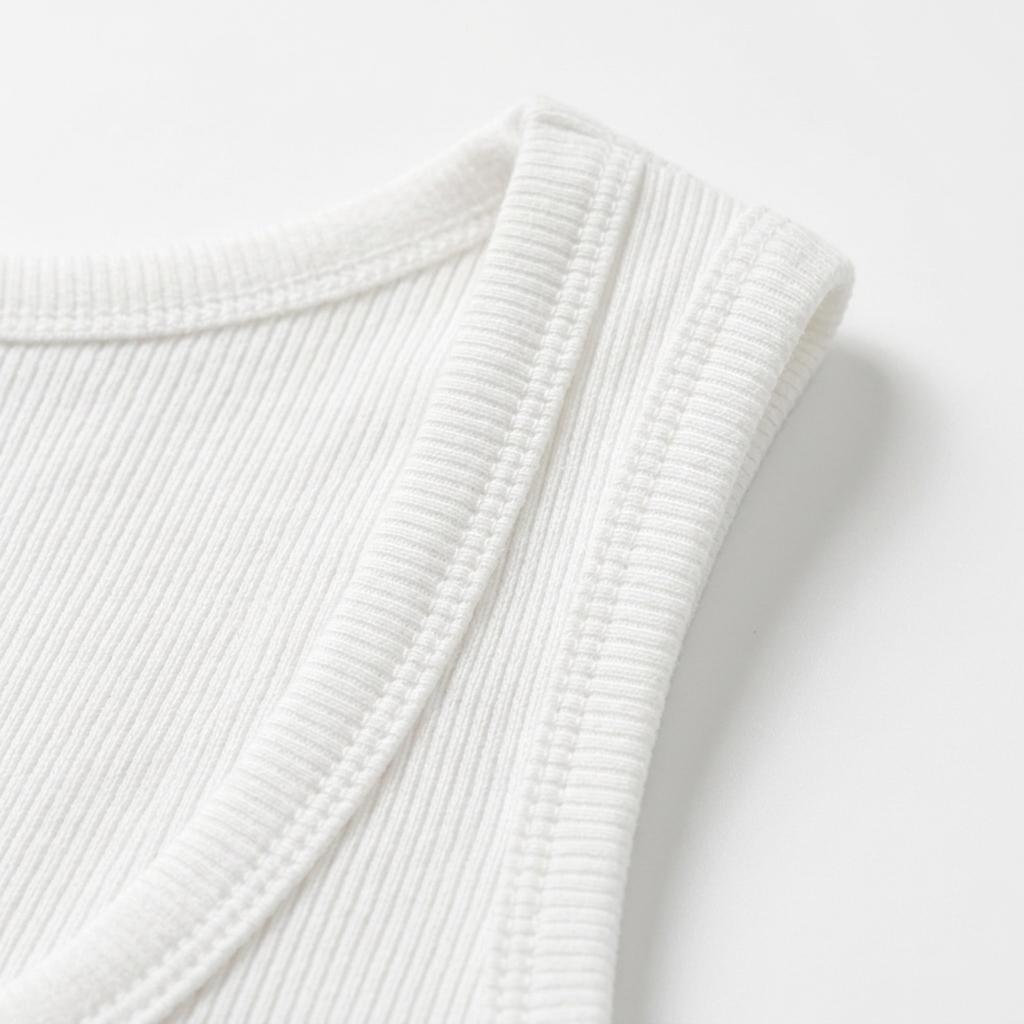 Débardeur crop top femme — maille côtelée — col carré — plage et vacances