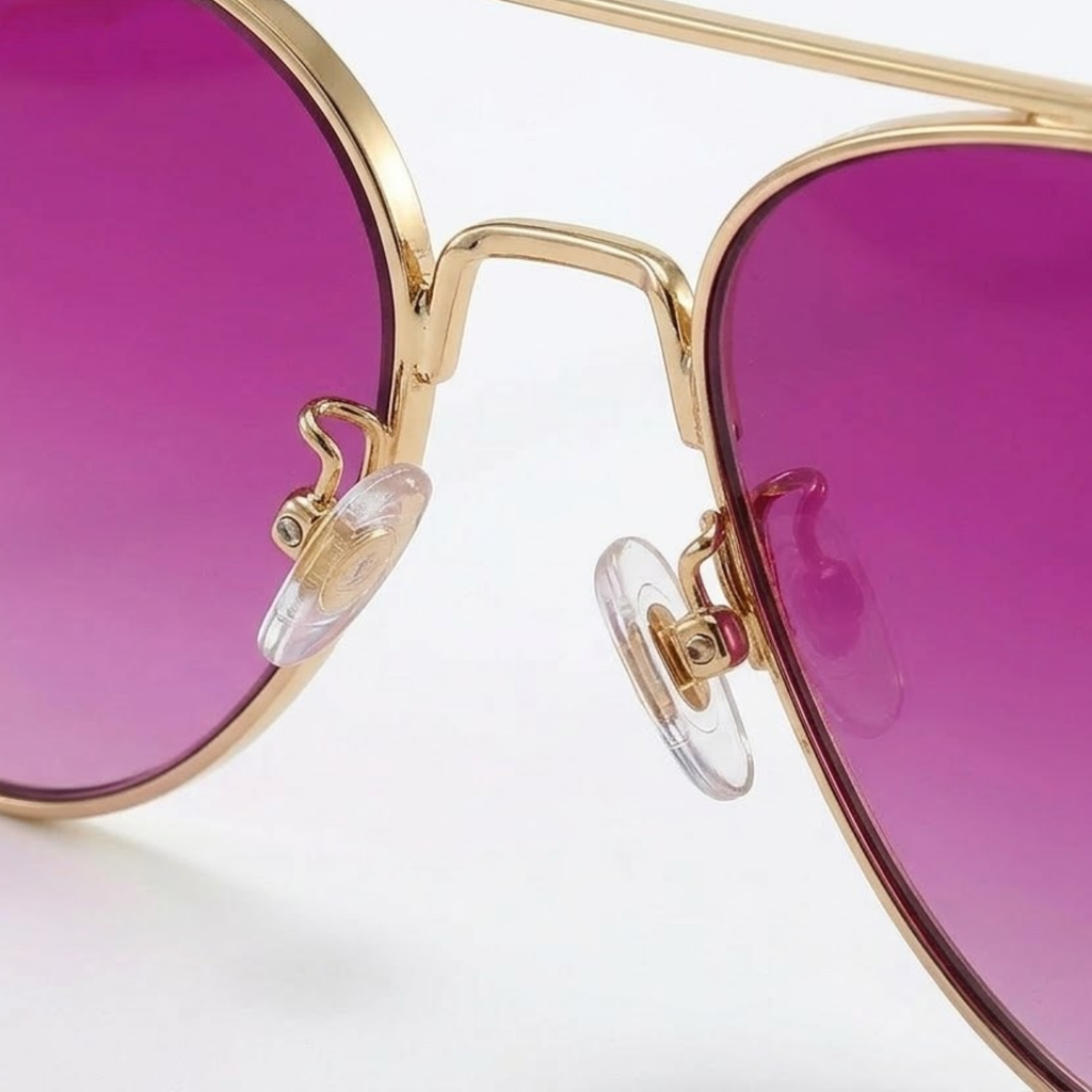 Lunettes aviateur pour femmes avec branches en chaîne et verres dégradés