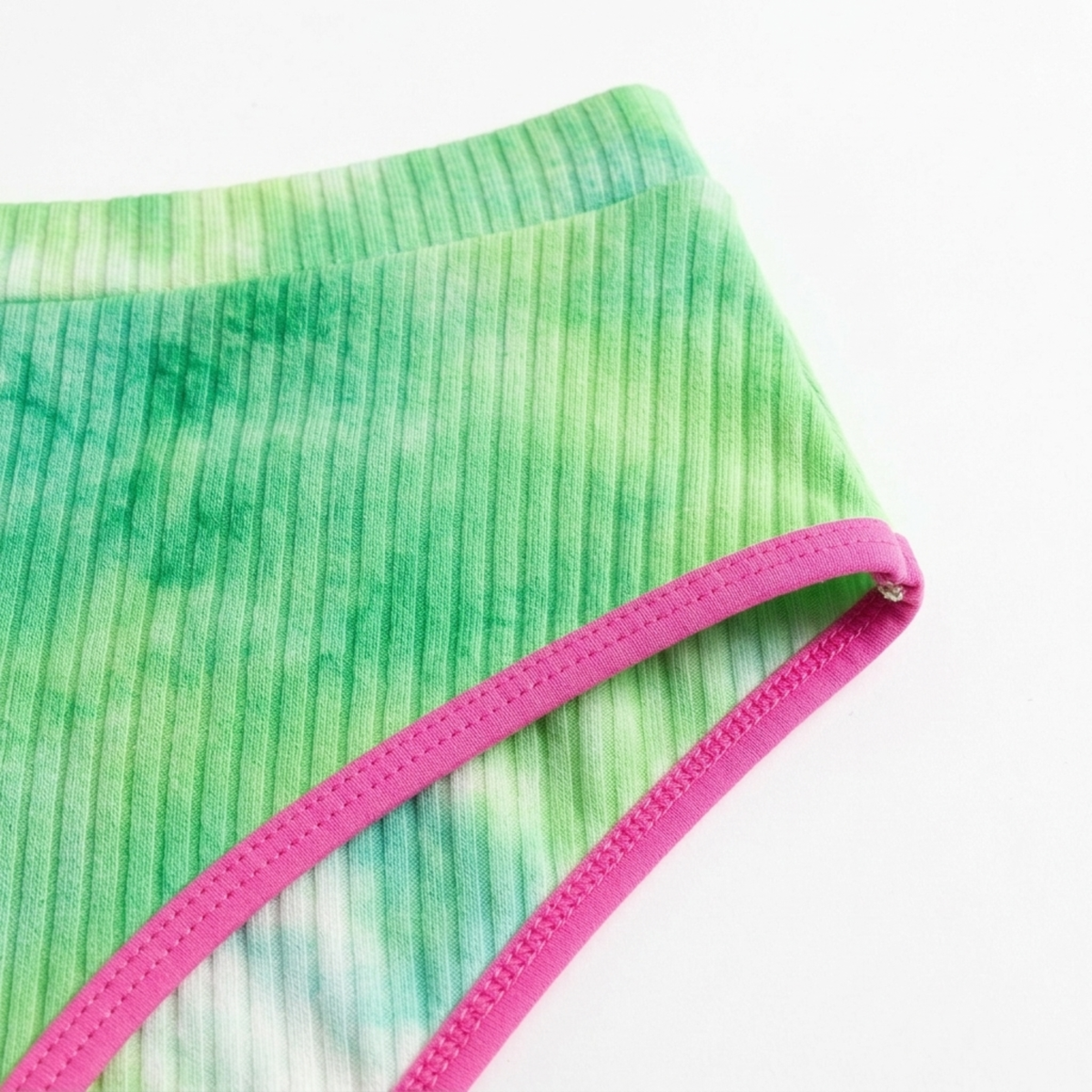 Bikini deux pièces grande taille pour femme à taille haute effet tie-dye