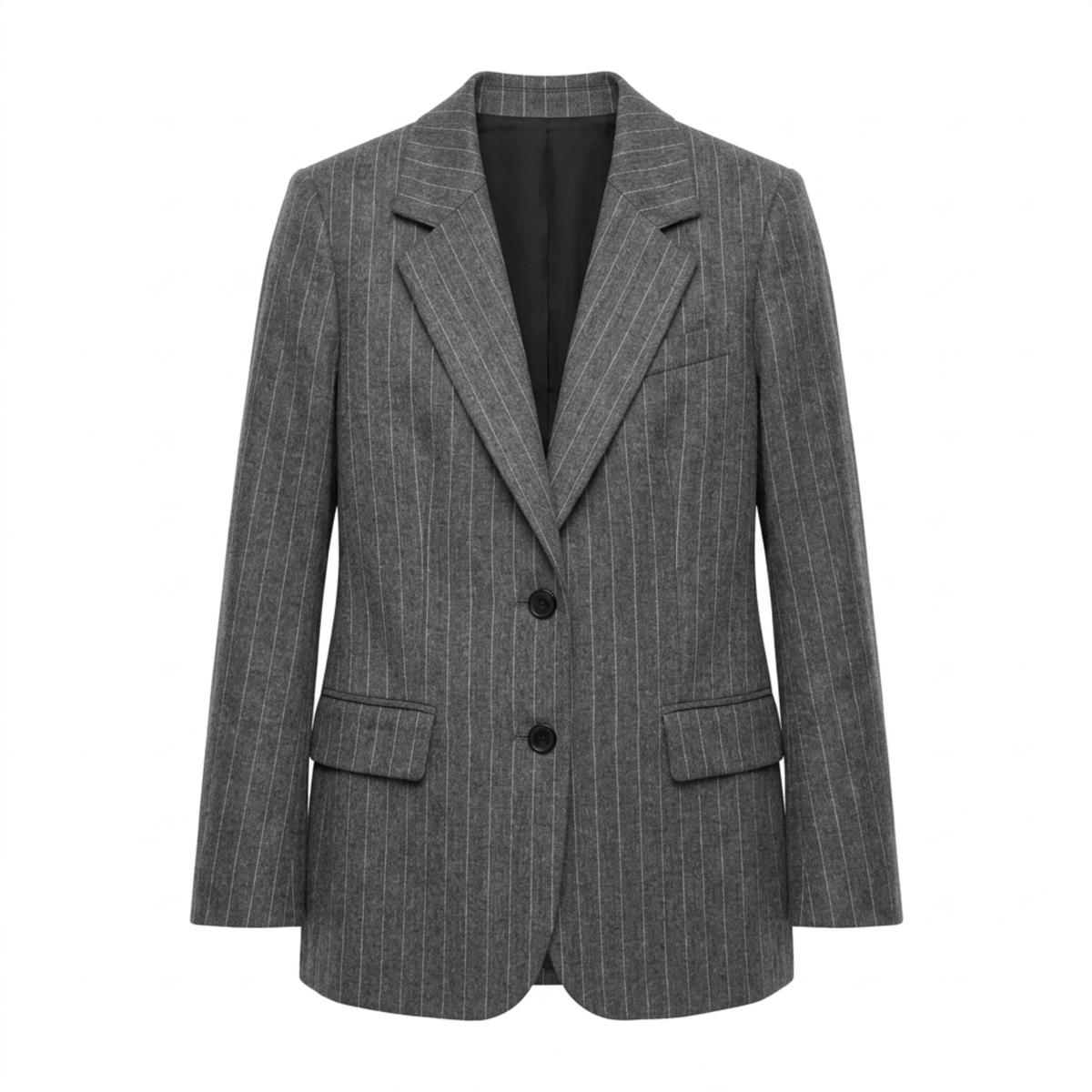 Blazer en Polyester Femme – Rayures Fines et Coupe Ample Décontractée