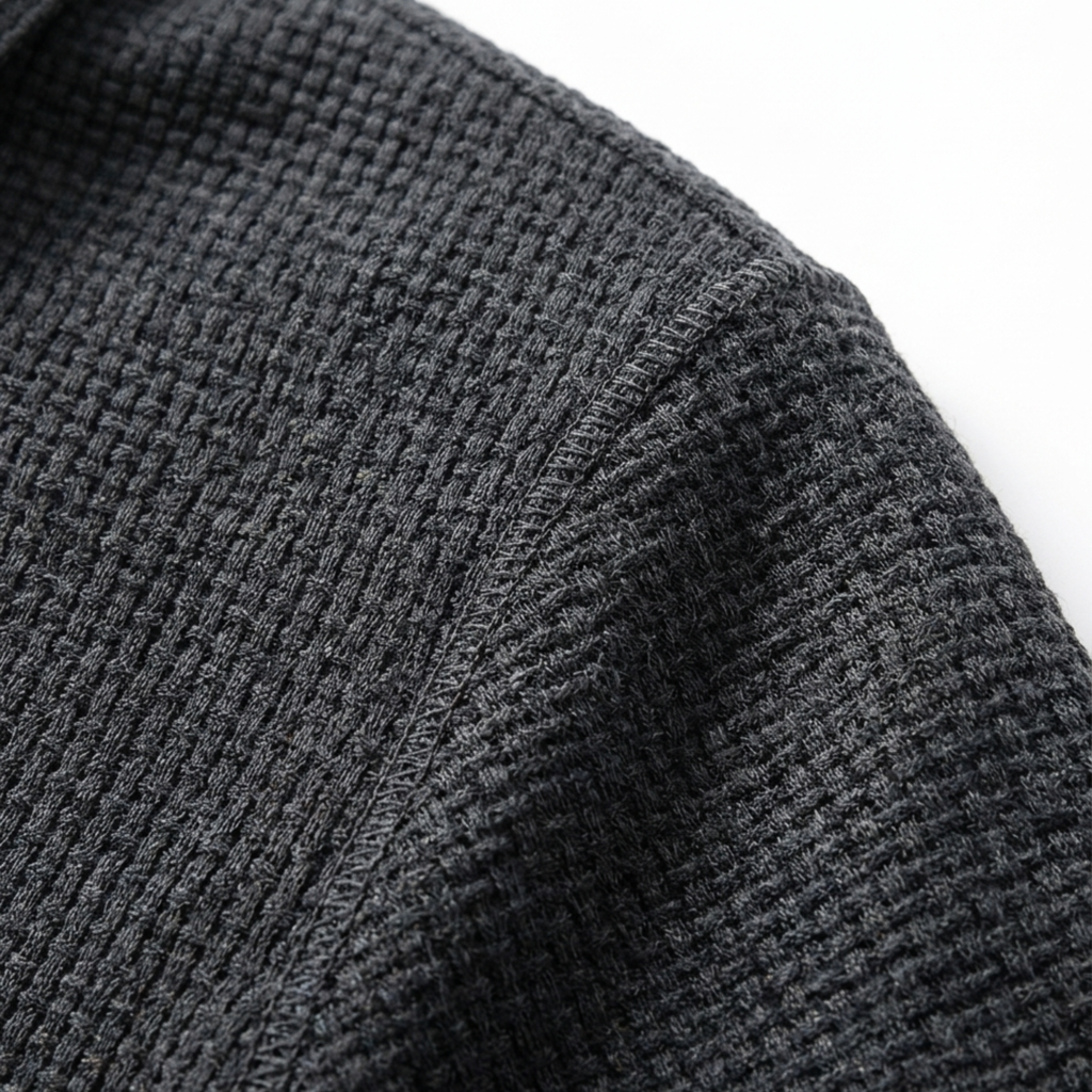 Polo homme à texture gaufrée et manches courtes — bureau &amp; détente
