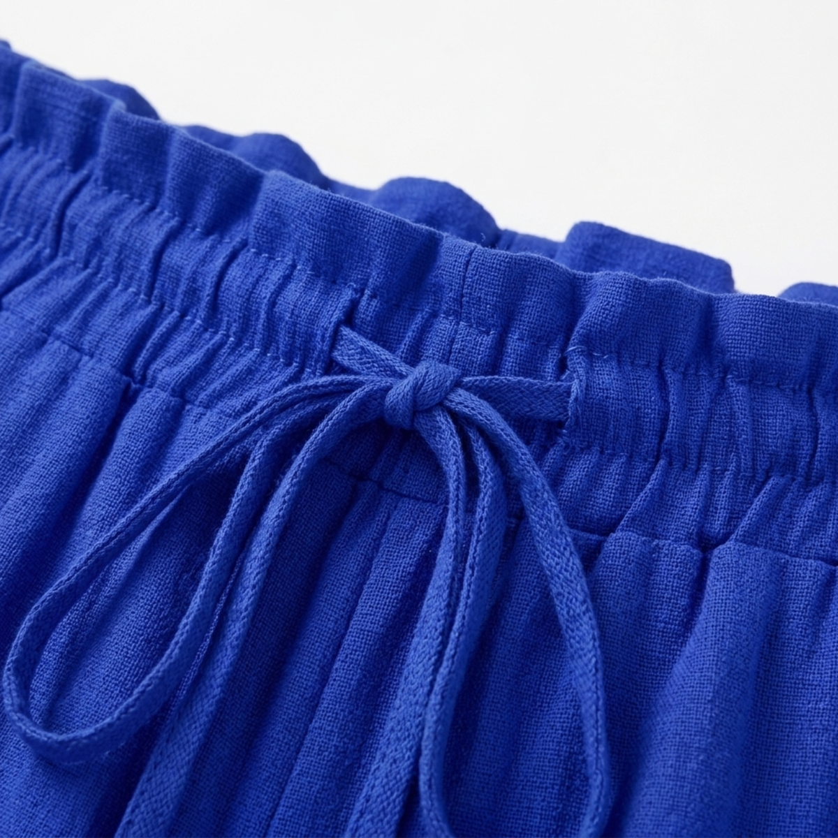 Pantalon large grande taille pour femme à taille élastique et cordon