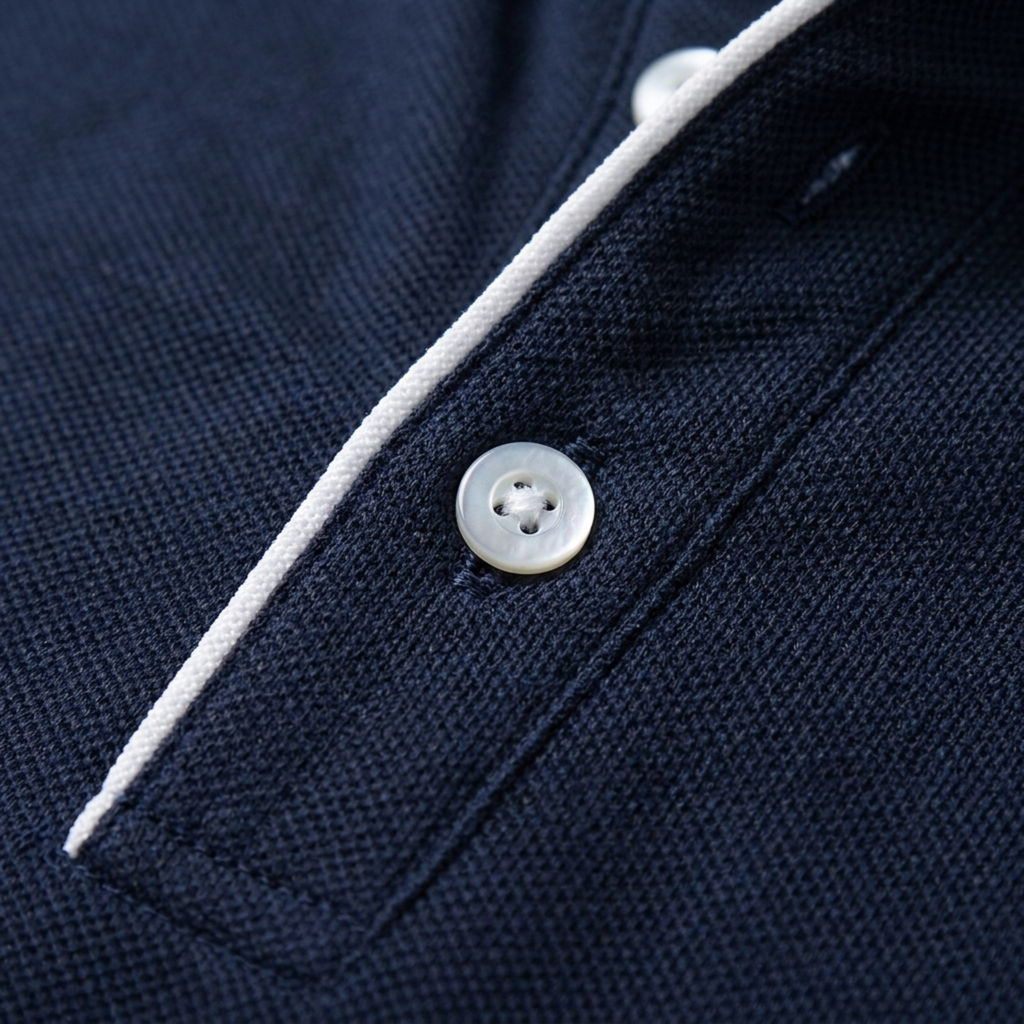 Polo pour homme — col montant et manches courtes — style professionnel
