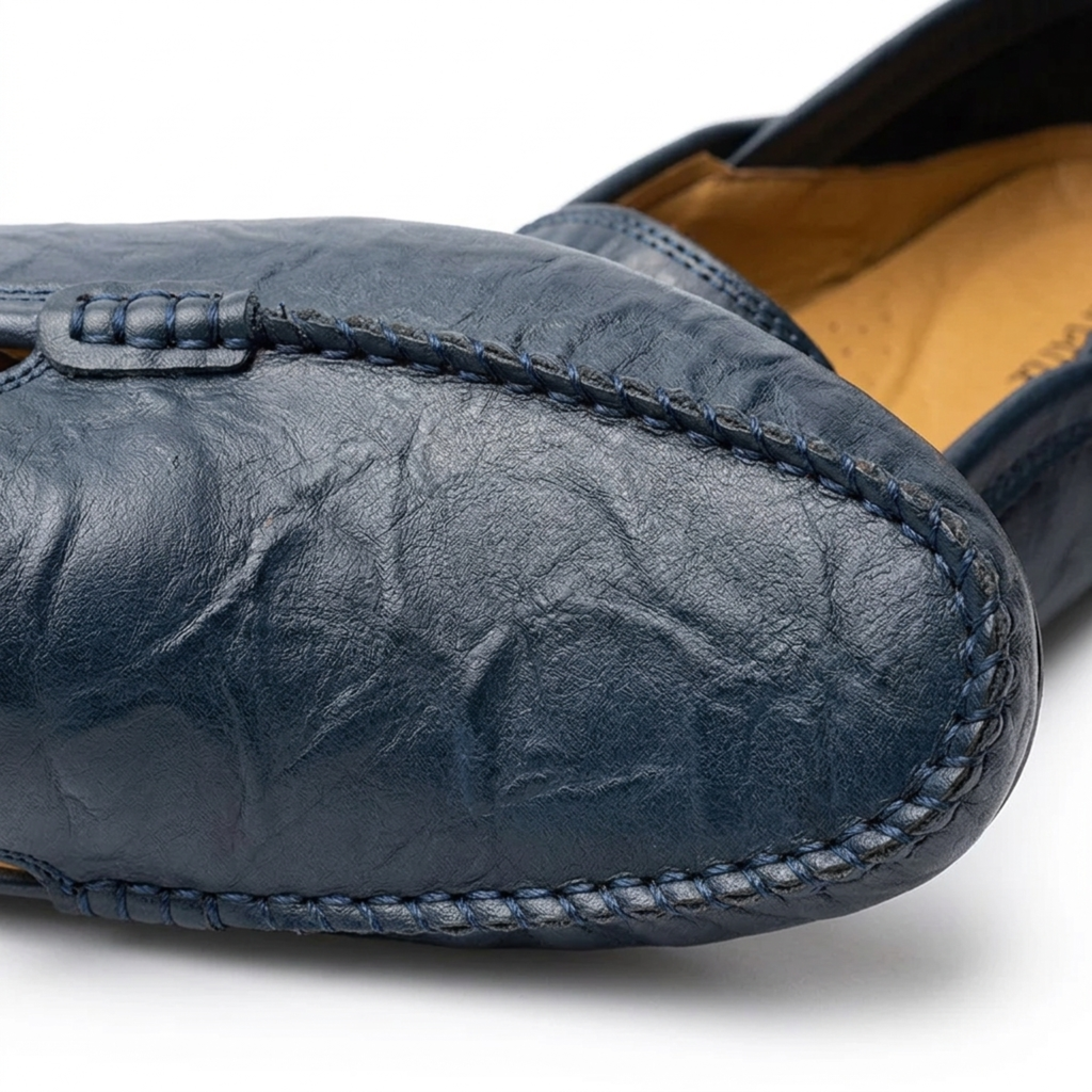 Mocassins homme en cuir — talon rabattable — voyage et style décontracté