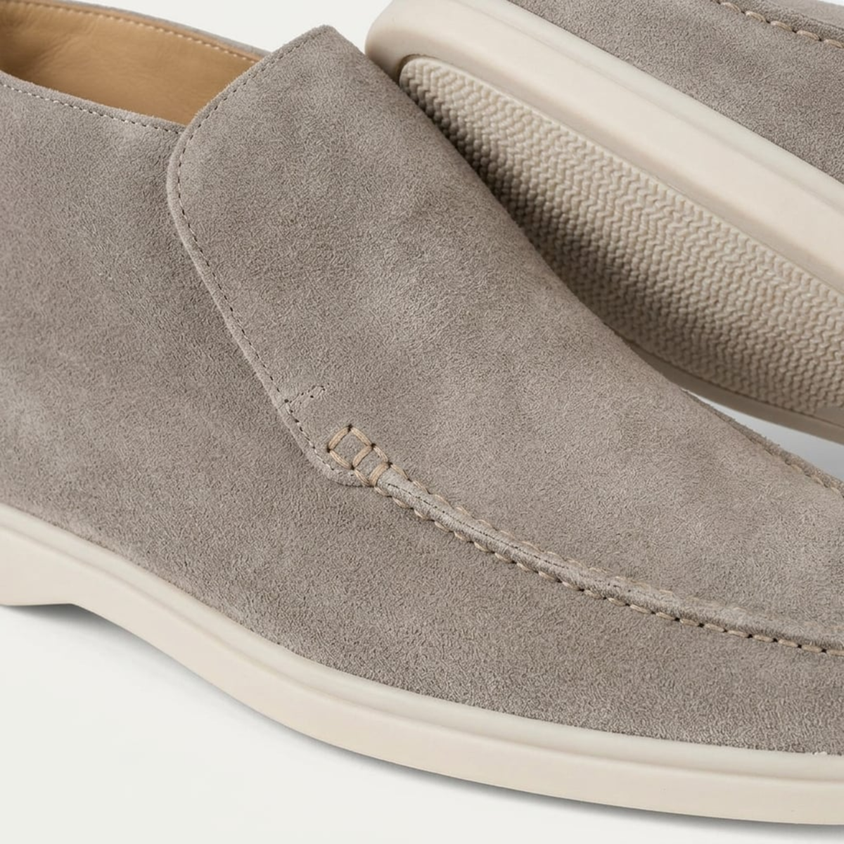 Mocassins montants pour homme — bottines à enfiler en daim — style bureau chic décontracté