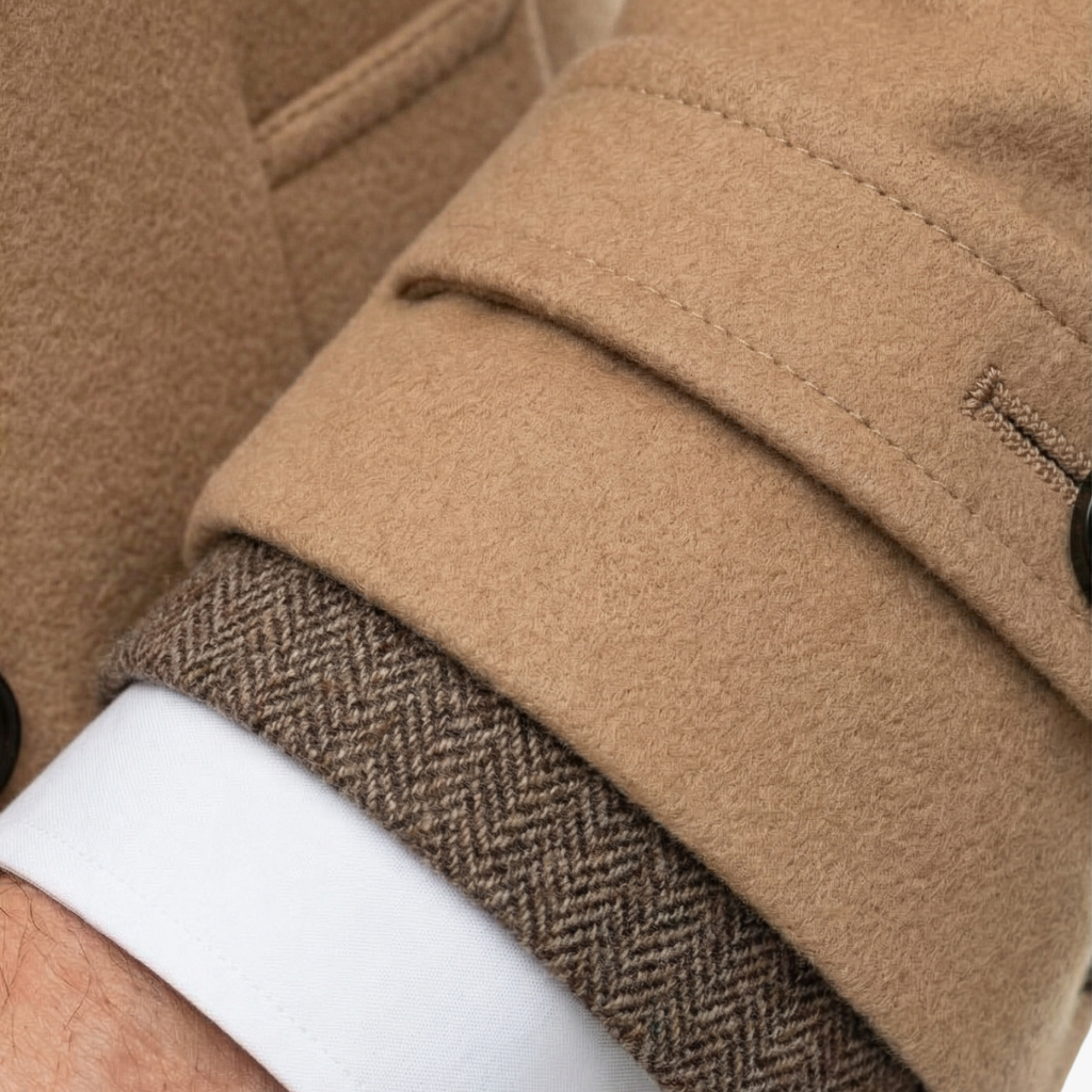 Manteau en laine pour homme automne hiver style business casual double boutonnage trench long