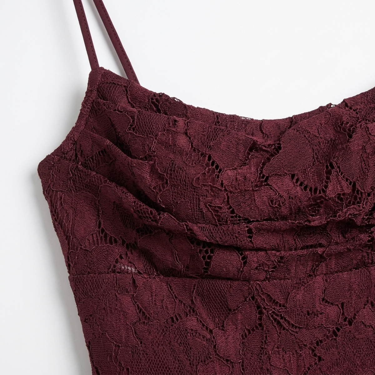 Robe longue femme — dos nu à lacets et jersey dévoré floral | soirée romantique