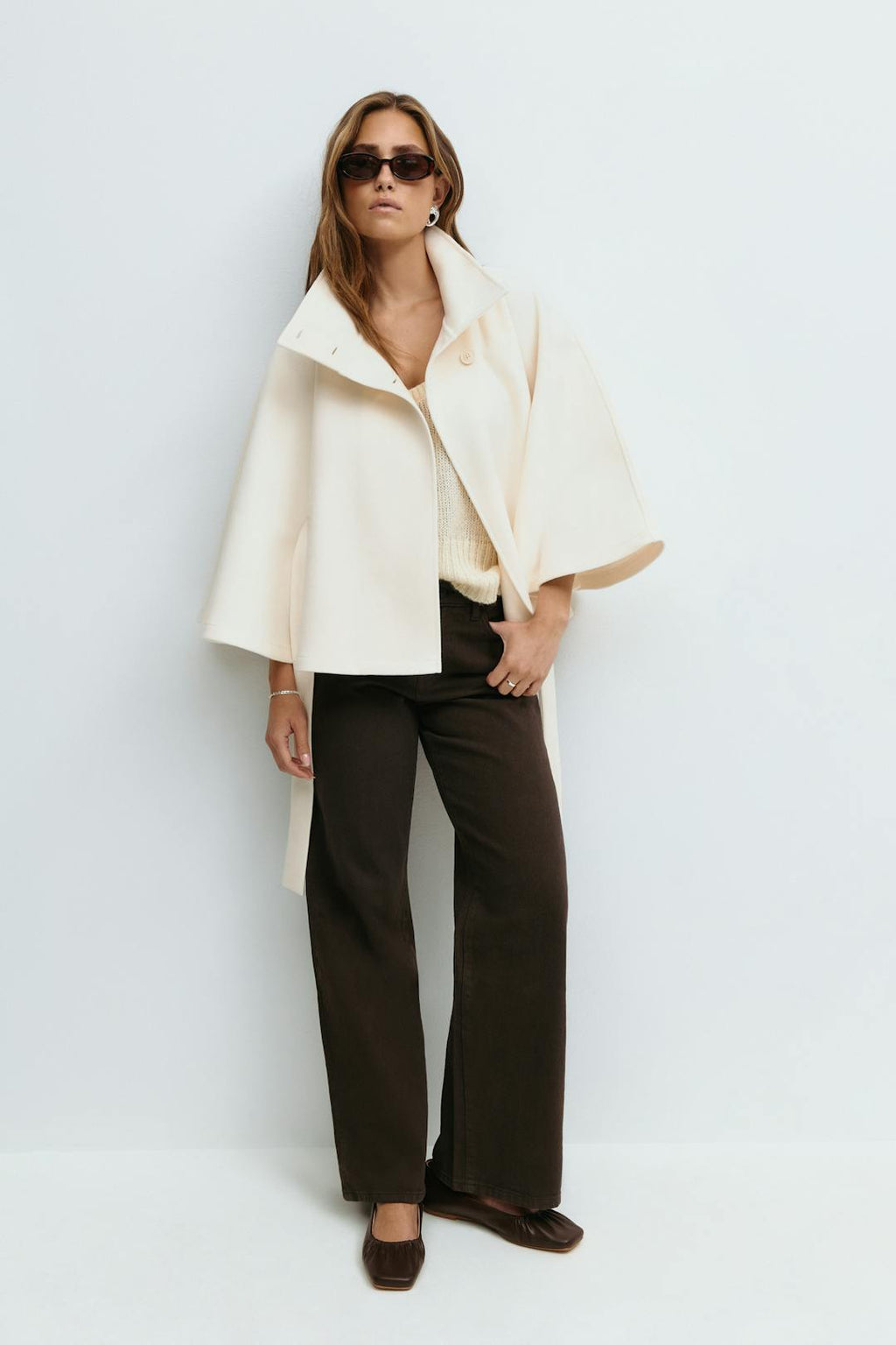 Cape Femme – Col Montant Ceinture À Nouer Silhouette Ample