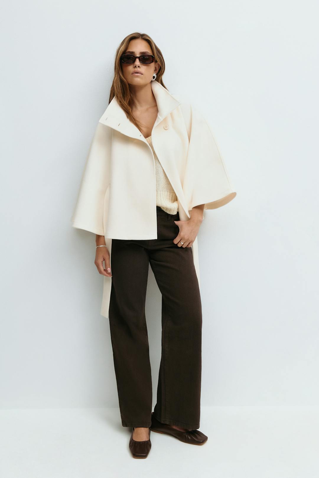 Cape Femme – Col Montant Ceinture À Nouer Silhouette Ample