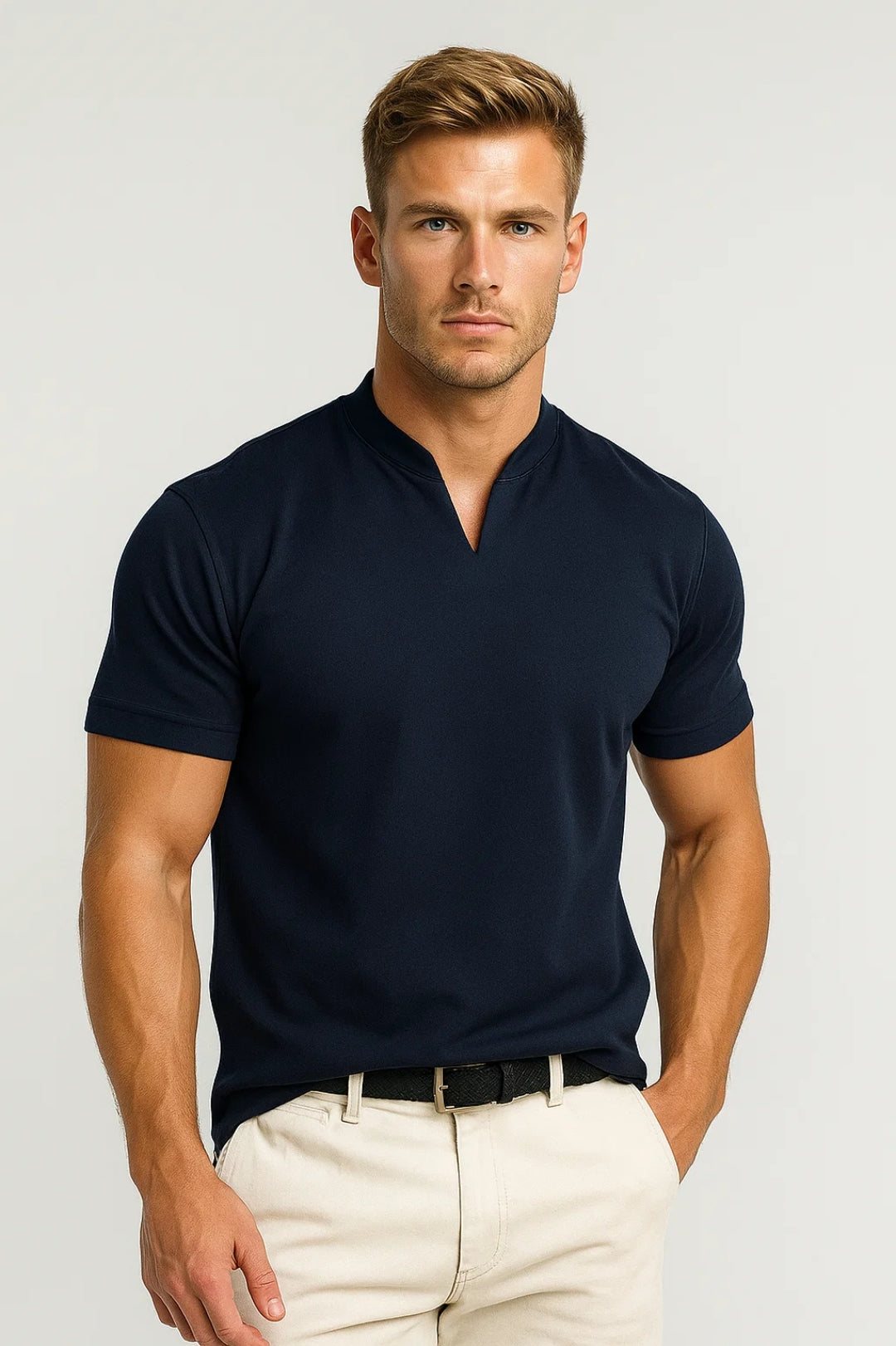 Haut Coton Col V Homme