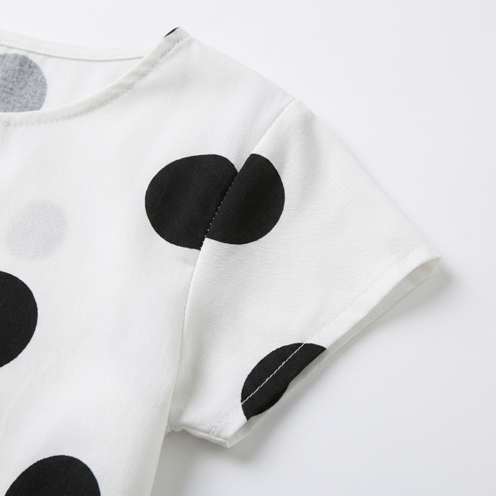 Ensemble deux pièces grande taille à pois pour femme