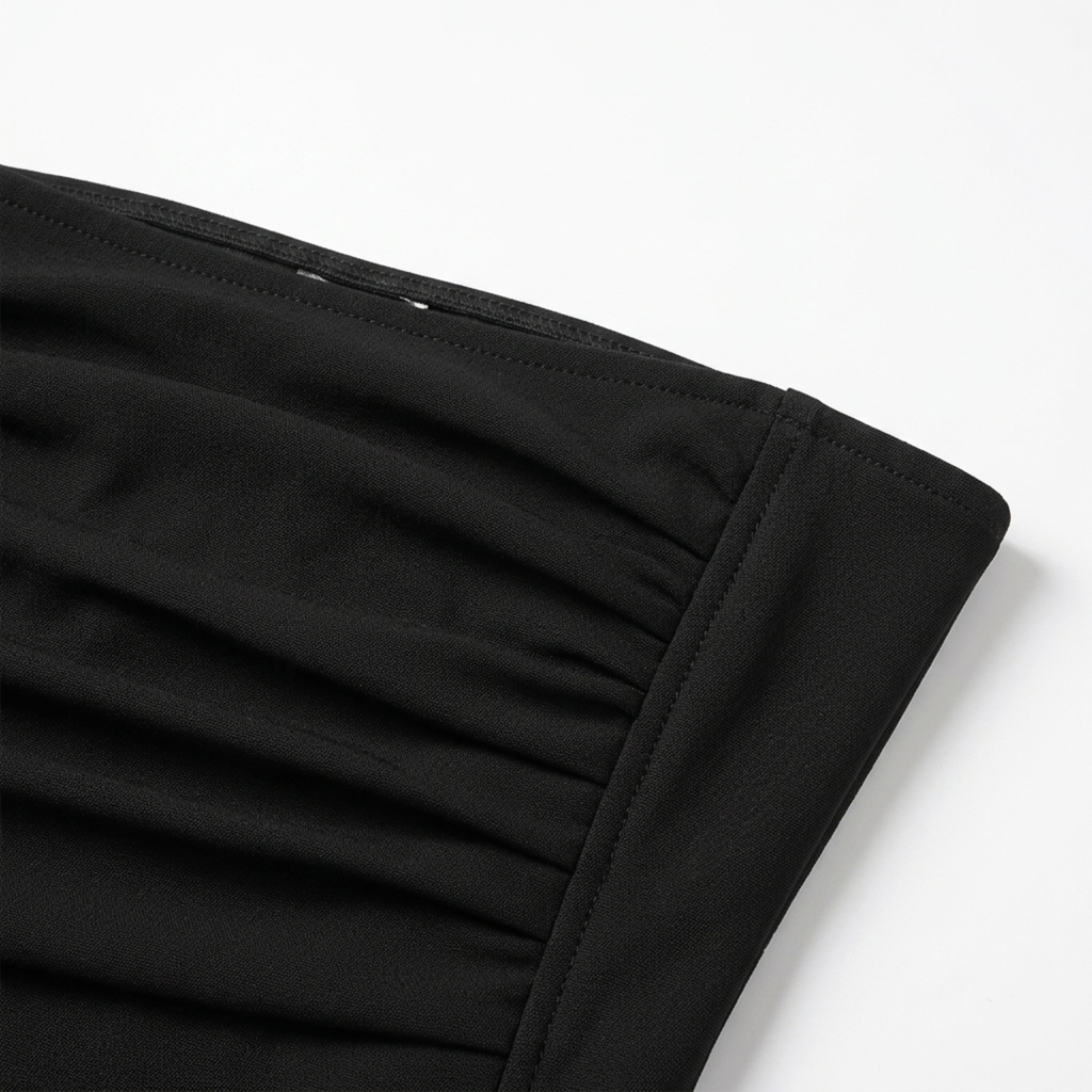 Robe de soirée longue — coupe sirène froncée avec fente | gala formel