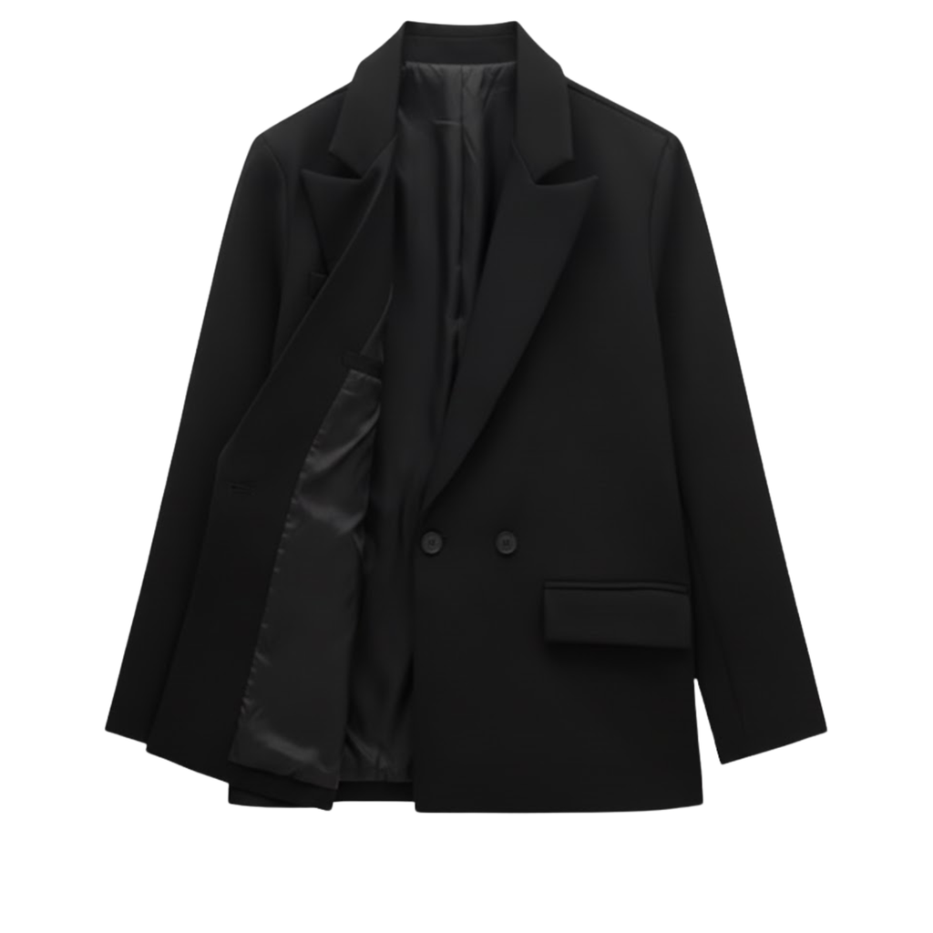 Blazer Femme Vintage à Boutonnage Croisé pour le Bureau