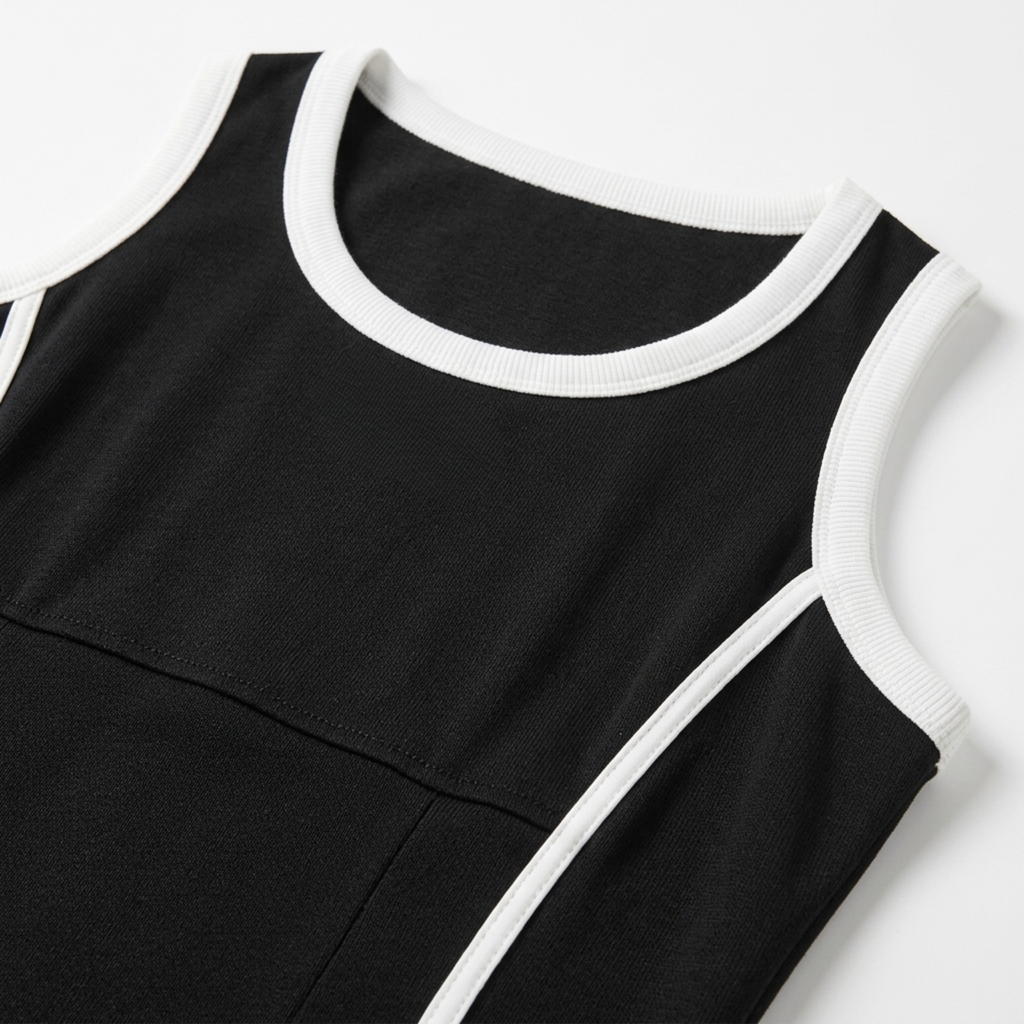 Robe longue grande taille pour femme coupe trapèze sans manches à col rond