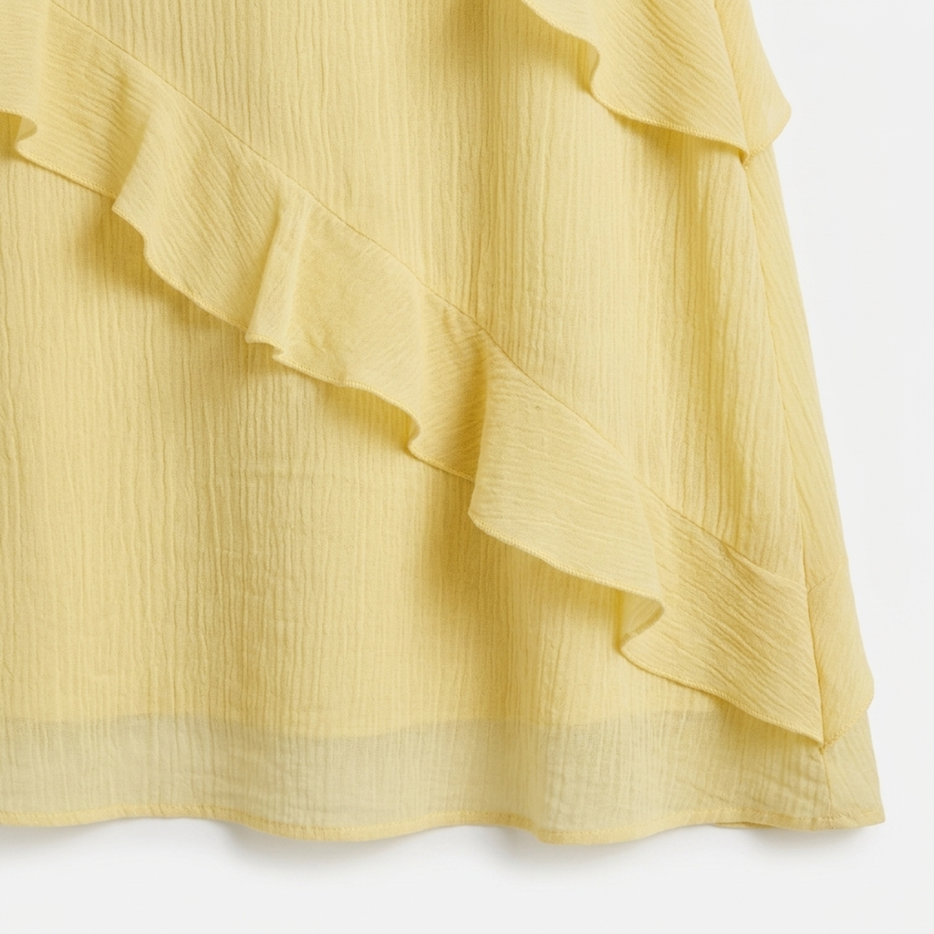 Robe longue à étages femme — col licou V pour soirée et fête — vacances