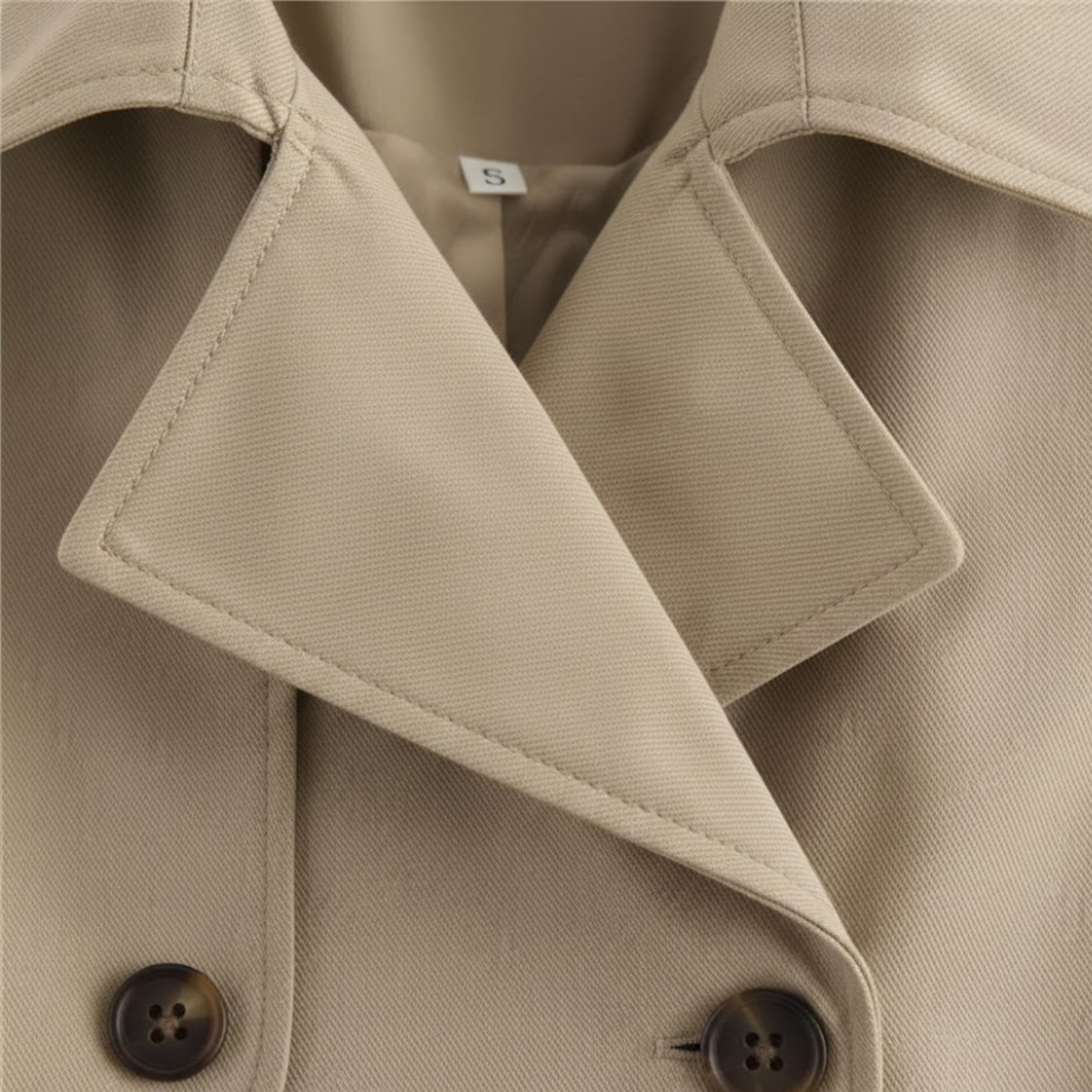 Trench-coat court pour femme à double boutonnage style vintage et chic