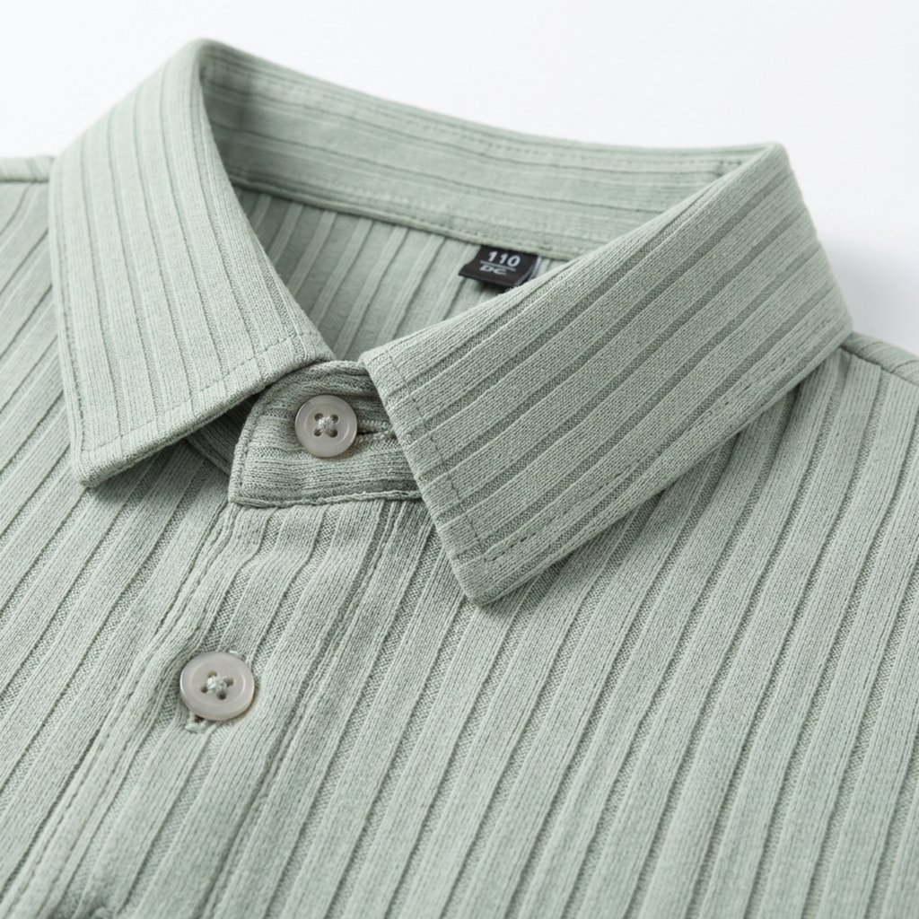 Polo pour homme — maille texturée — style décontracté