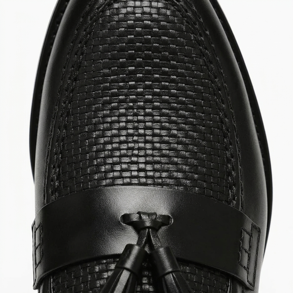 Souliers tressés homme — mocassins slip-on pour le bureau