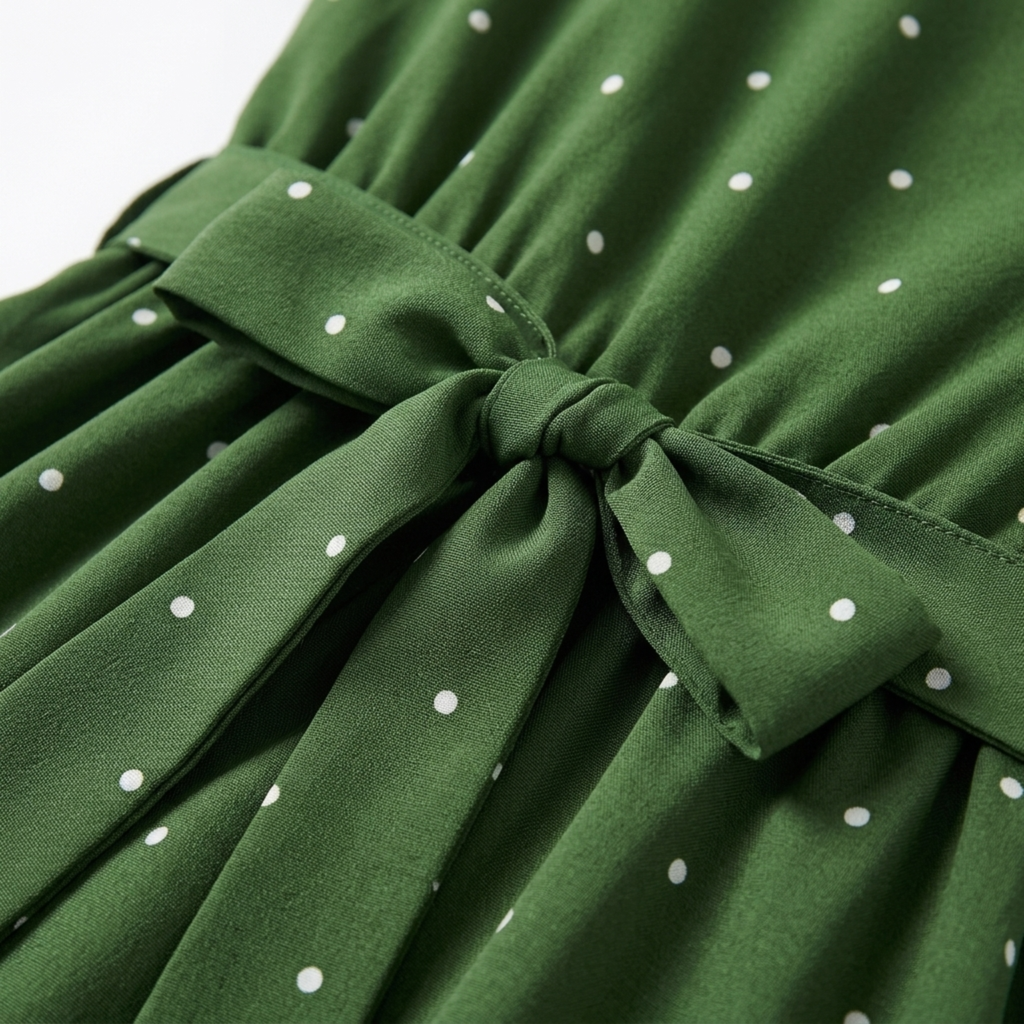 Robe patineuse grande taille pour femme à pois avec col carré et manches bouffantes