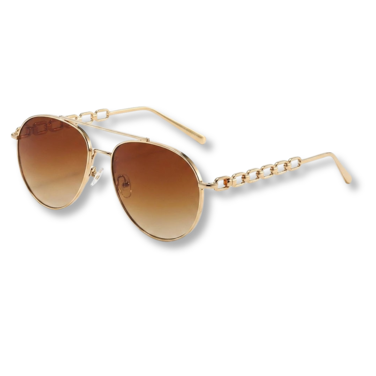 Lunettes aviateur pour femmes avec branches en chaîne et verres dégradés