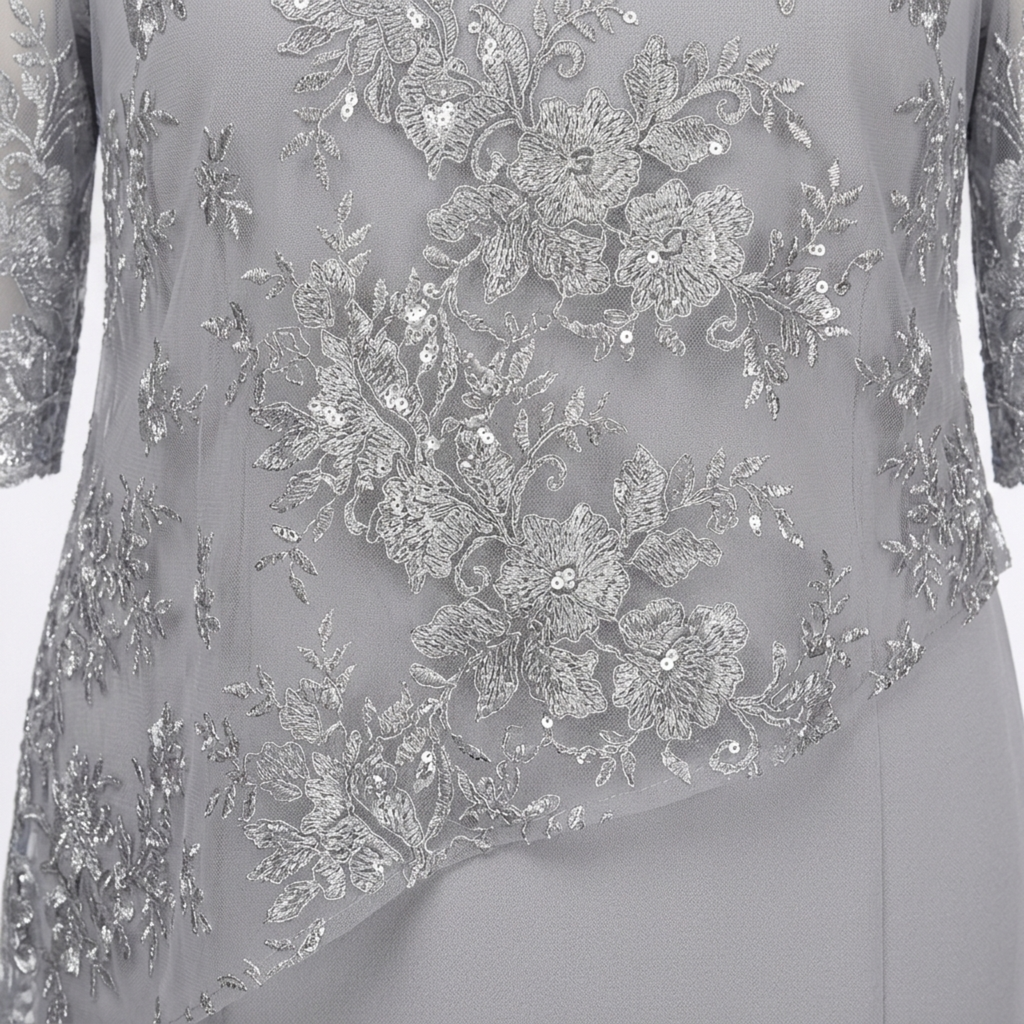 Robe midi grande taille pour femme avec broderie en dentelle