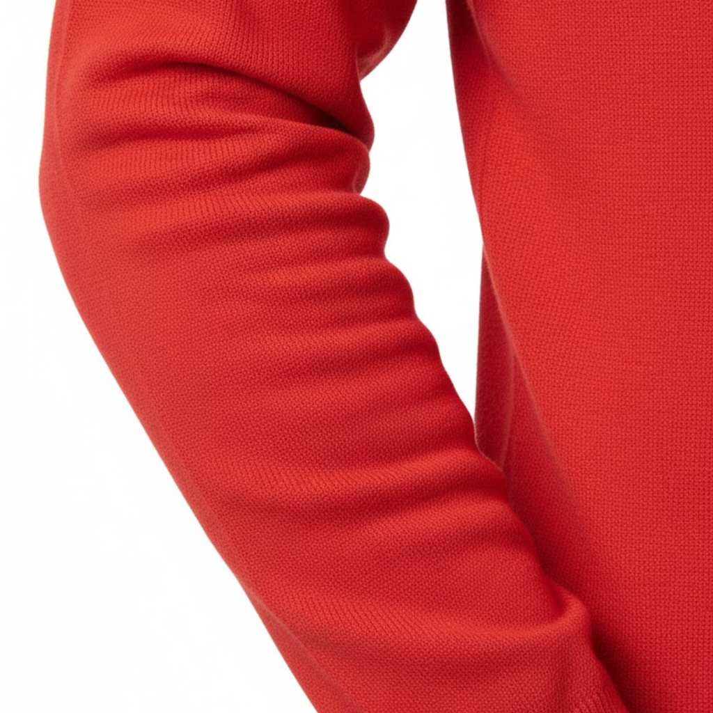 Polo homme 100% laine mérinos à manches longues et col boutonné coupe décontractée