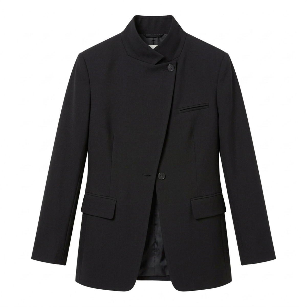 Blazer en Polyester Femme – Asymétrique et Bouton Unique Coupe Ajustée