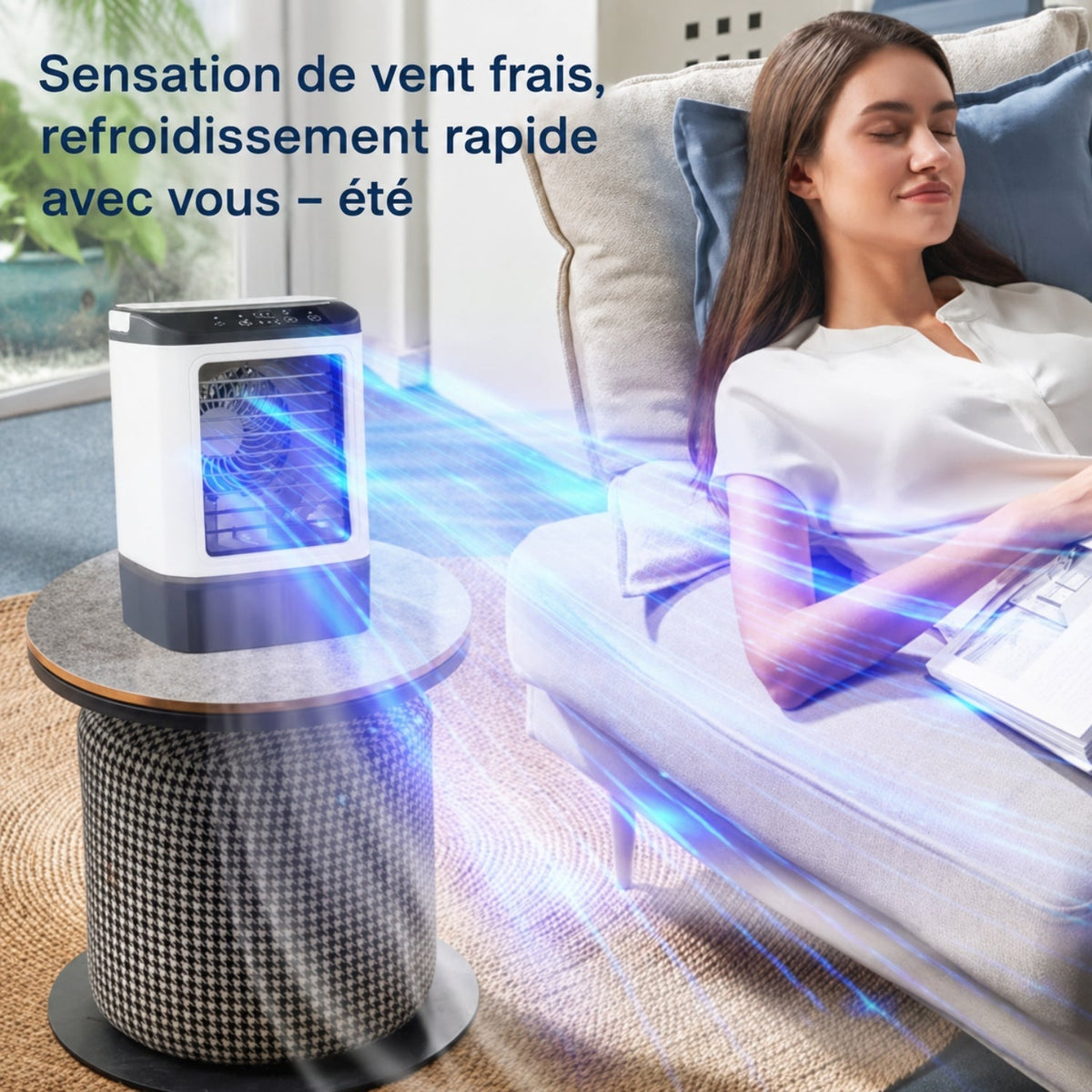 Compact USB Cooling Fan with Humidification and 3 Speeds