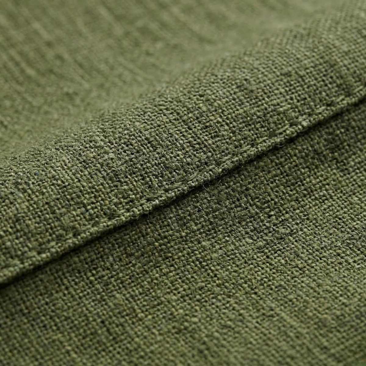 Chemise en Coton et Lin à Manches Courtes avec Col Rabattu pour Homme
