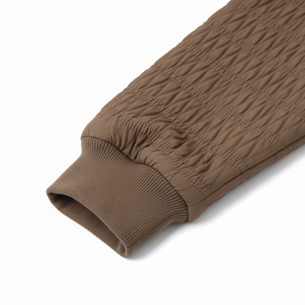 Veste bomber matelassée à col montant et texture gaufrée