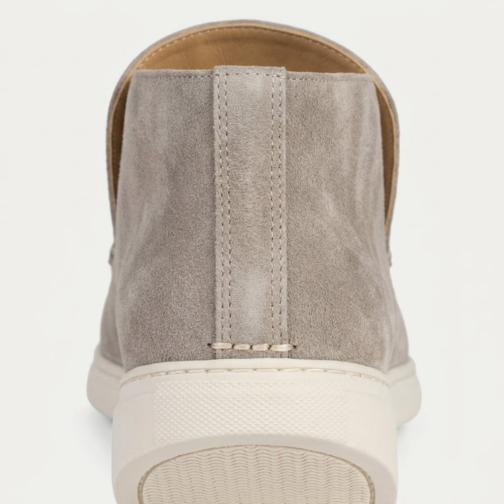 Mocassins montants pour homme — bottines à enfiler en daim — style bureau chic décontracté