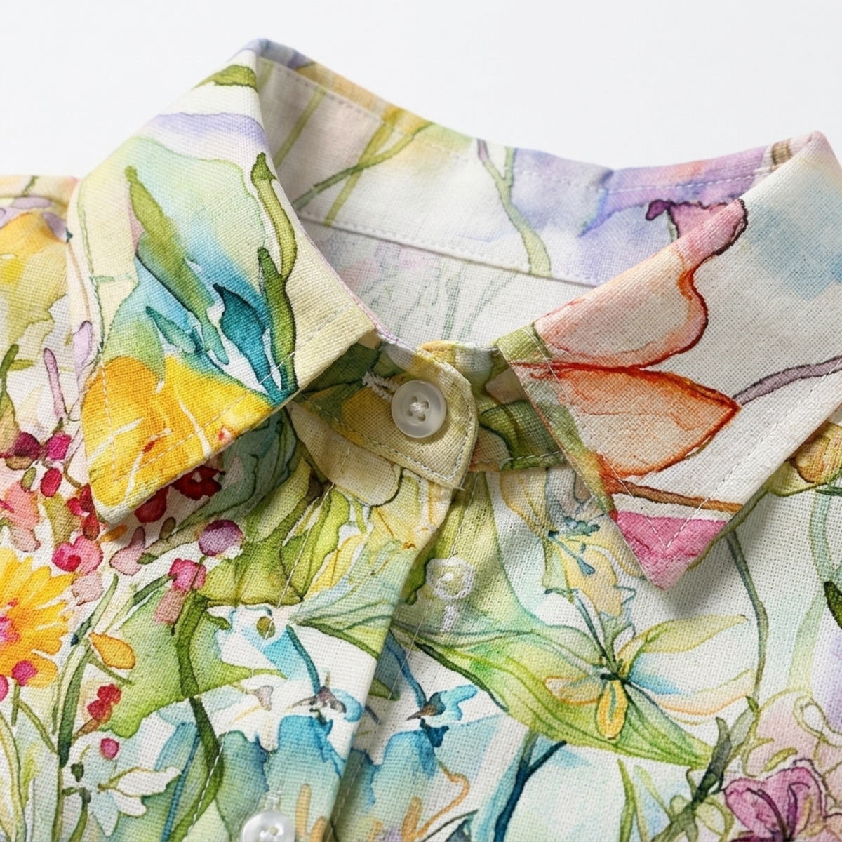Blouse grande taille imprimé floral à manches longues pour femme