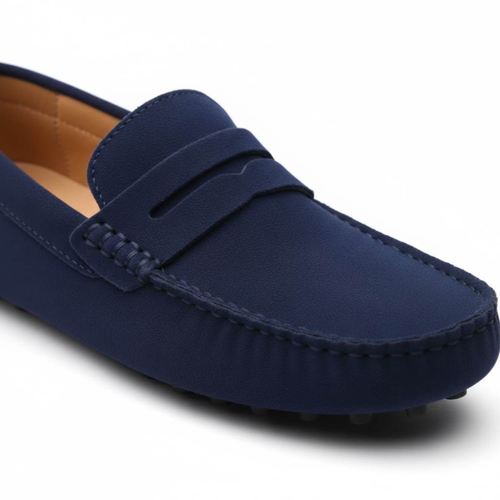 Mocassins en cuir véritable pour homme chaussures de conduite souples à enfiler
