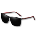 Lunettes de Soleil Polarisées Carrées avec Branches Antidérapantes et Charnières à Ressort