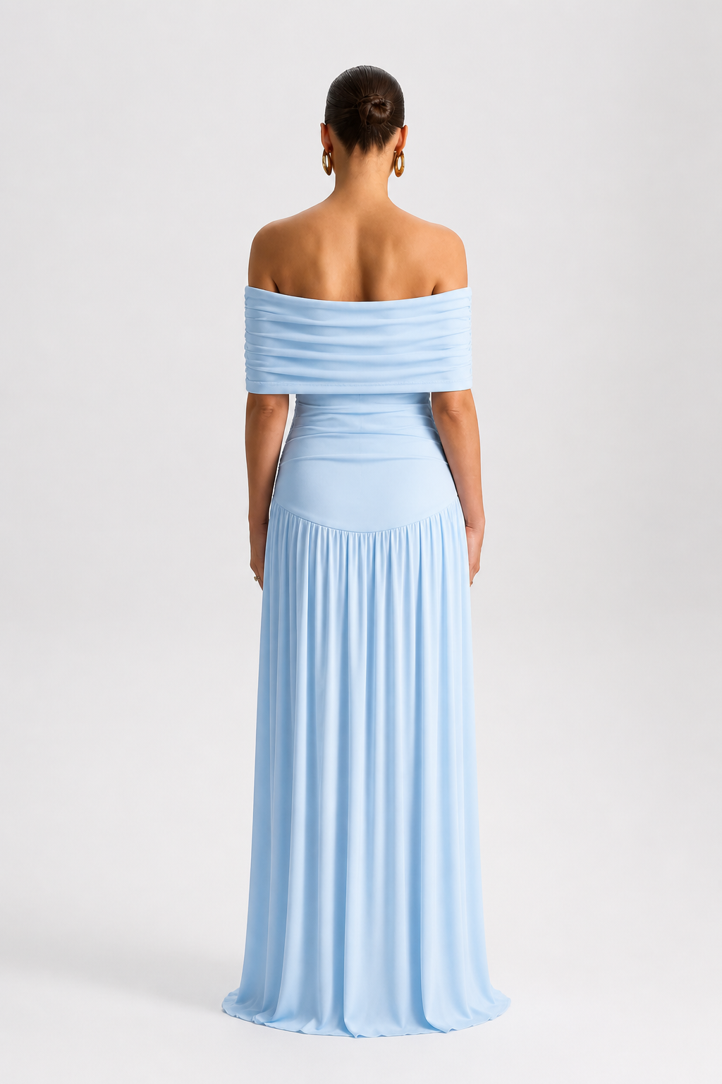 Robe maternité longue épaules dénudées grossesse