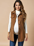 Gilet de maternité en velours côtelé boutonné