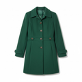 Manteau mi-long en laine à col tailleur et boutonnage multiple