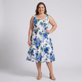 Robe évasée grande taille pour femme à encolure carrée