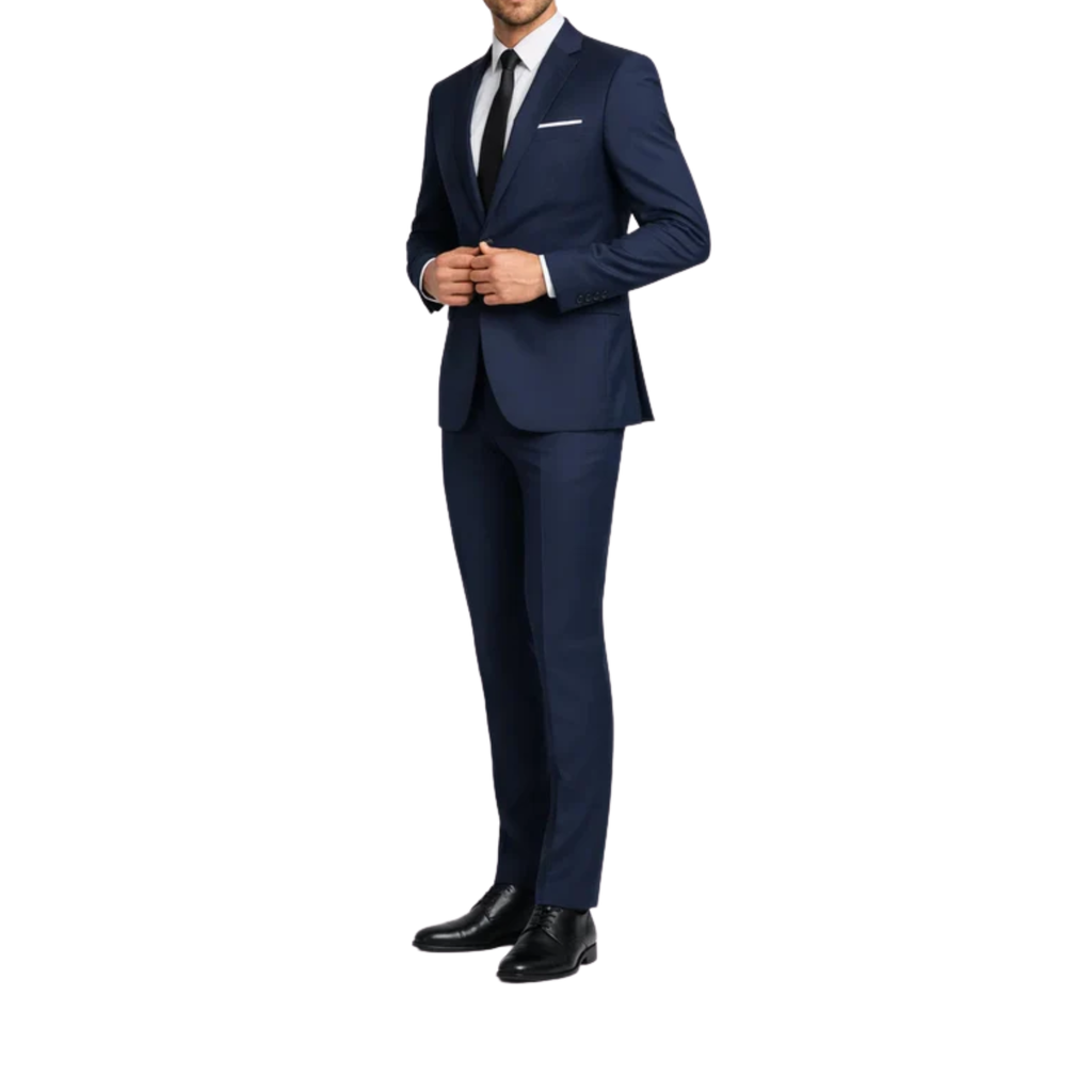 Costume homme coupe ajustée — ensemble deux pièces — bureau et cérémonie