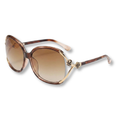 Lunettes de Soleil Oversized pour Femme avec Branches en Métal et Détails Floraux