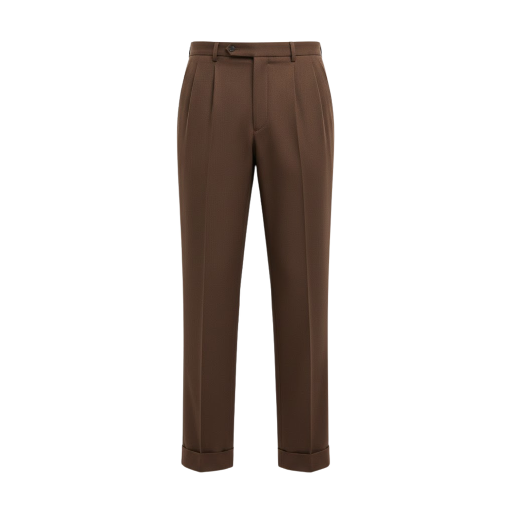 Pantalon de costume pour homme à coupe droite et taille haute de style italien
