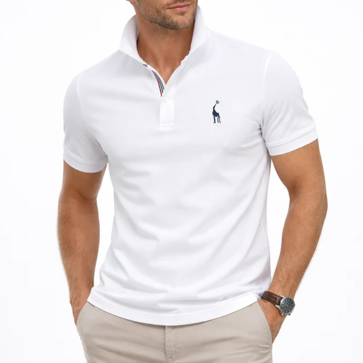 Polo en coton pour hommes — coupe régulière — style quotidien