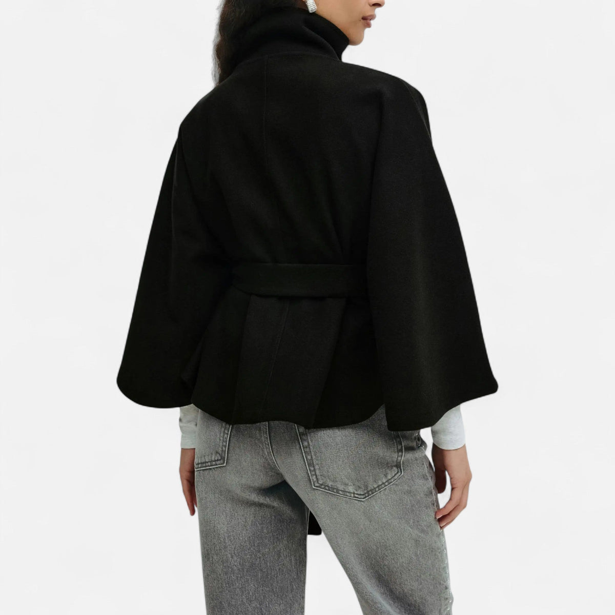 Ancienne Monde | Cape Femme Ceinturée Col Haut Vintagee